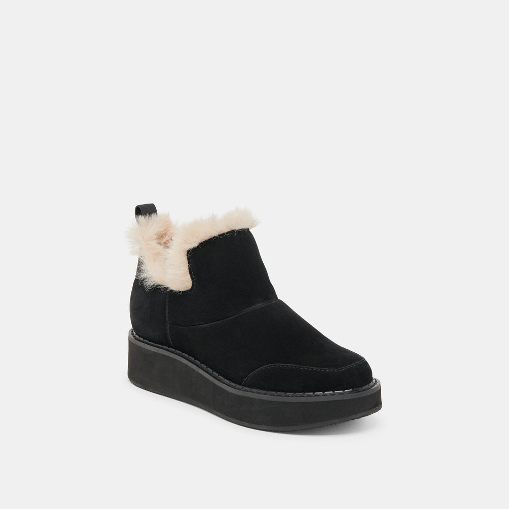 Ardy Plush H2O Waterproof Onyx Suede Booties / Dolce Vita