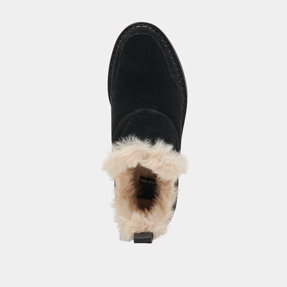 Ardy Plush H2O Waterproof Onyx Suede Booties / Dolce Vita