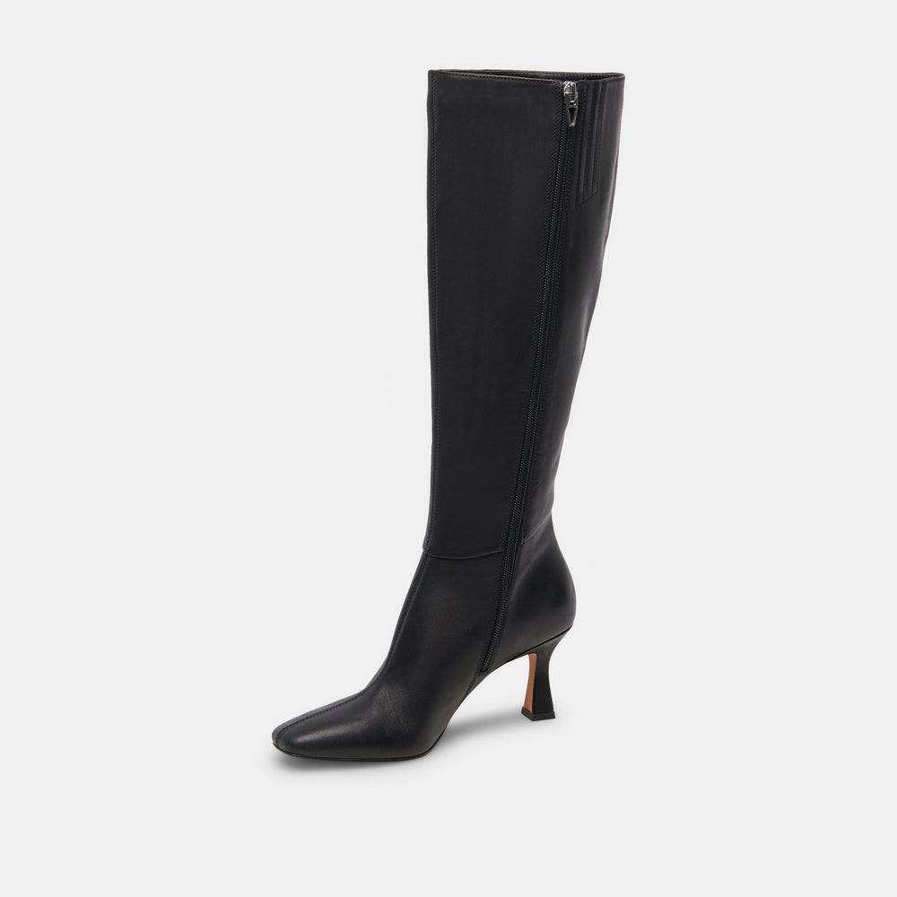 Gyra Wide Calf Black Leather Boots | Black Knee-High Wide Calf Boots
 – Dolce Vita / Dolce Vita