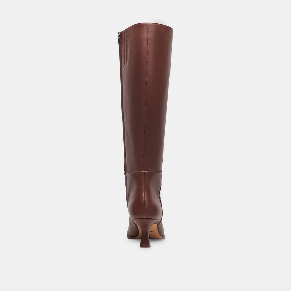 Auggie Chocolate Leather Narrow Calf Boots / Dolce Vita
