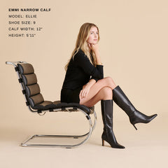 Emmi Black Leather Narrow Calf Boots / Dolce Vita