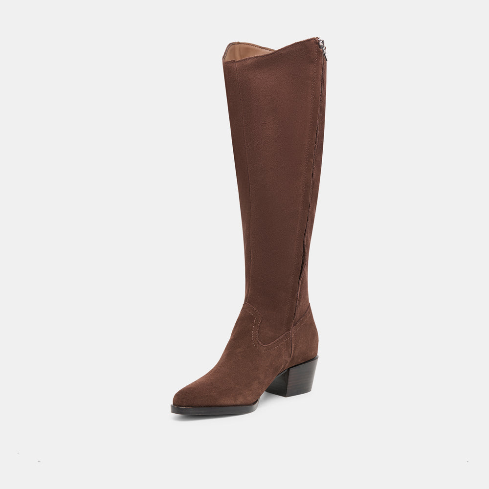 Virona H2O Waterproof Dk Brown Suede Wide Calf Boots / Dolce Vita