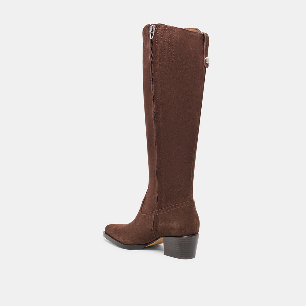 Virona H2O Waterproof Dk Brown Suede Wide Calf Boots / Dolce Vita