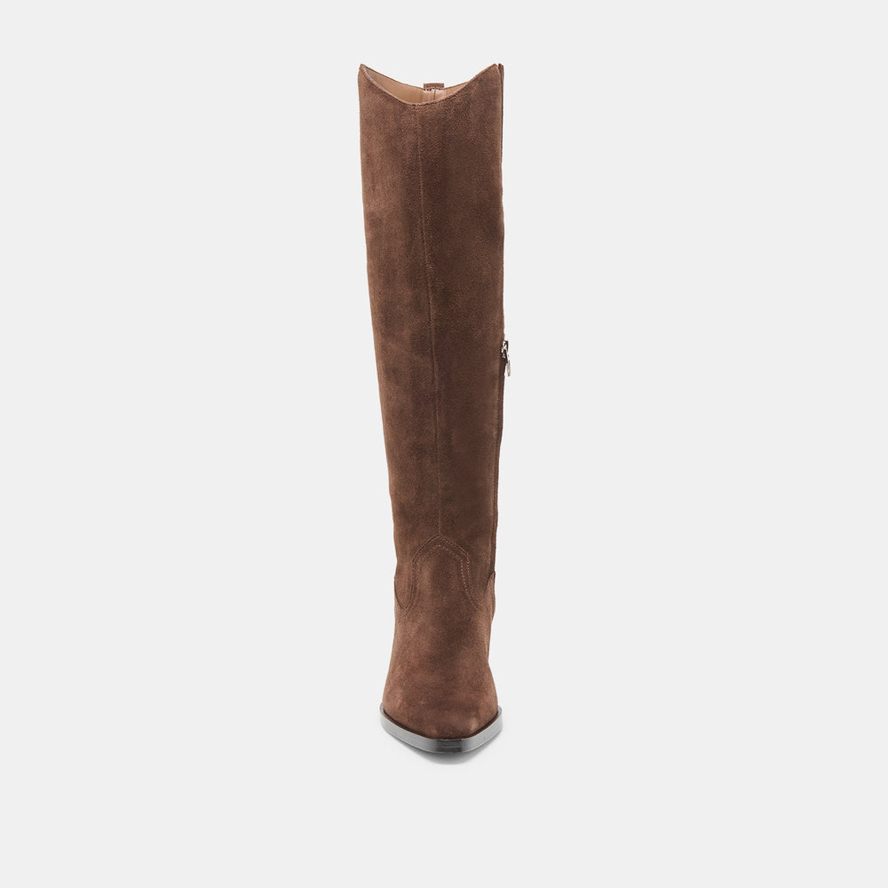 Virona H2O Waterproof Dk Brown Suede Wide Calf Boots / Dolce Vita