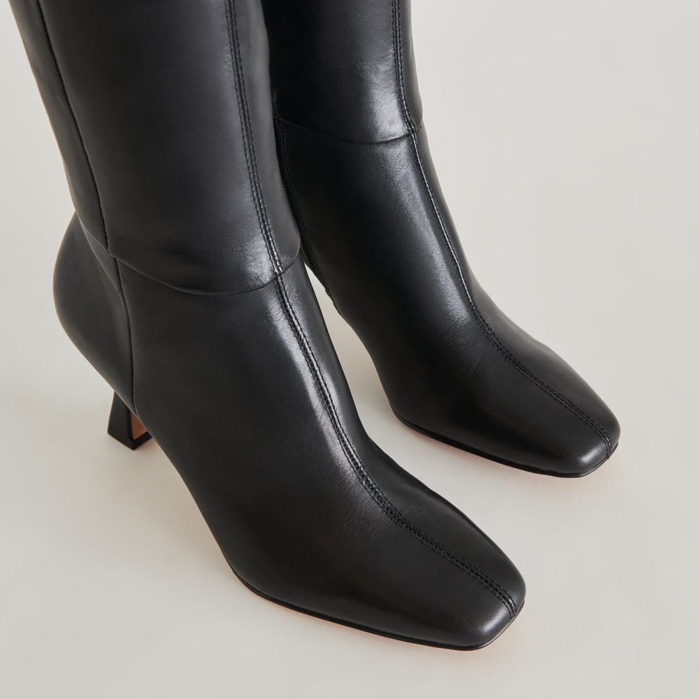 Gyra Wide Calf Black Leather Boots | Black Knee-High Wide Calf Boots
 – Dolce Vita / Dolce Vita