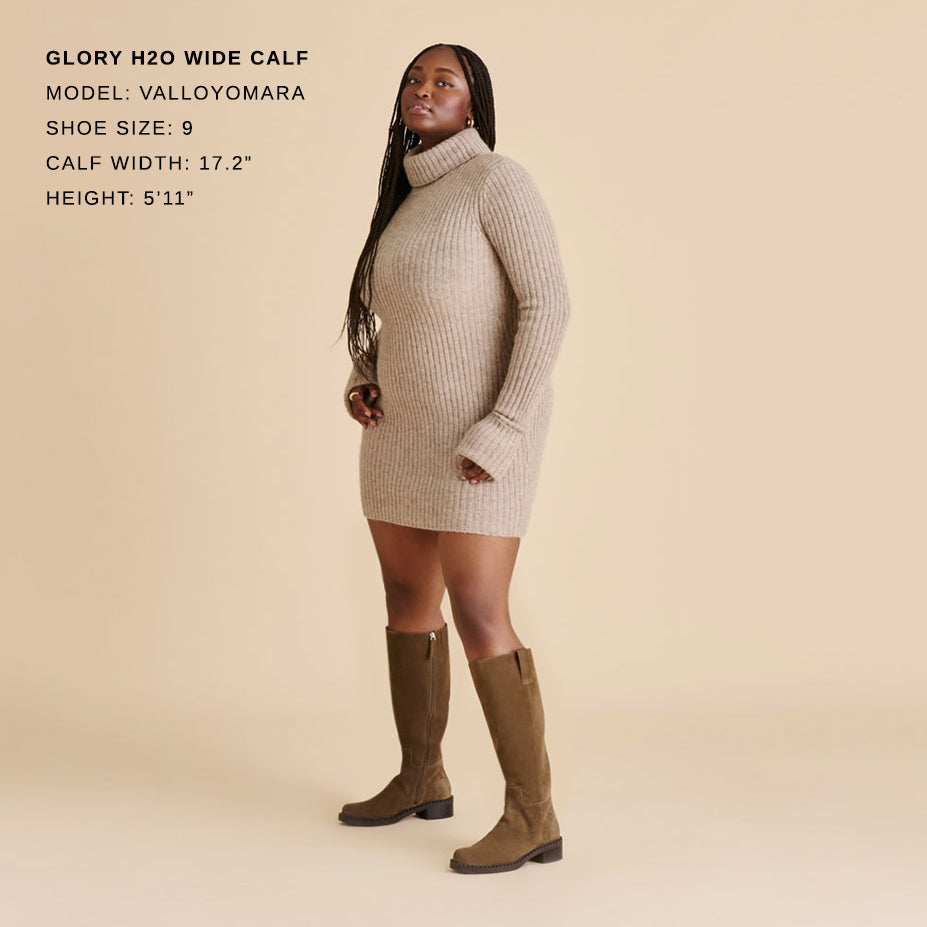 Glory H2O Waterproof Olive Suede Wide Calf Boots / Dolce Vita