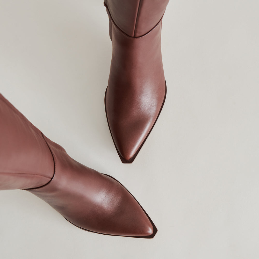 Auggie Wide Calf Boots | Chocolate Leather Boots by Dolce Vita / Dolce Vita