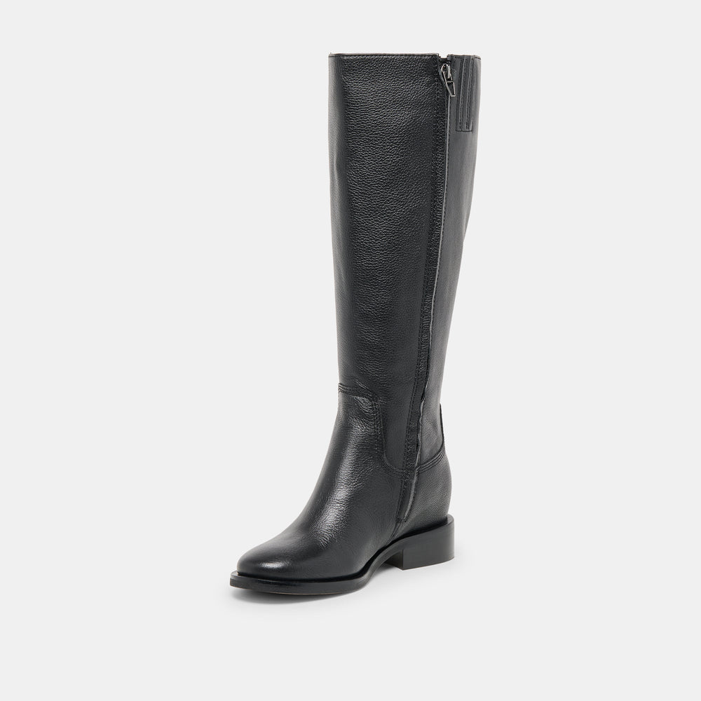 Kilian H2O Waterproof Black Leather Wide Calf Boots / Dolce Vita
