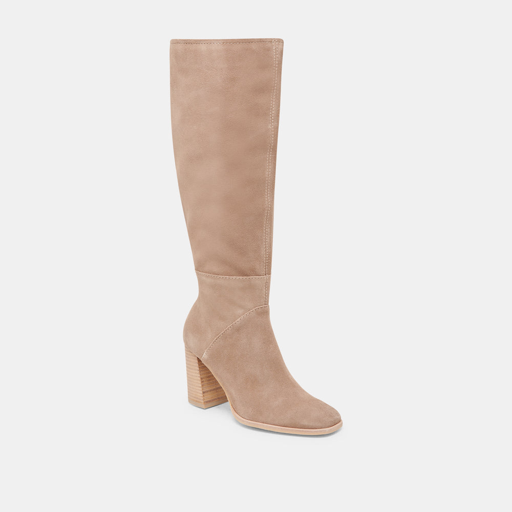 FYNN Wide Calf Boots Truffle Suede | Truffle Suede Knee-High Boots
 – Dolce Vita / Dolce Vita