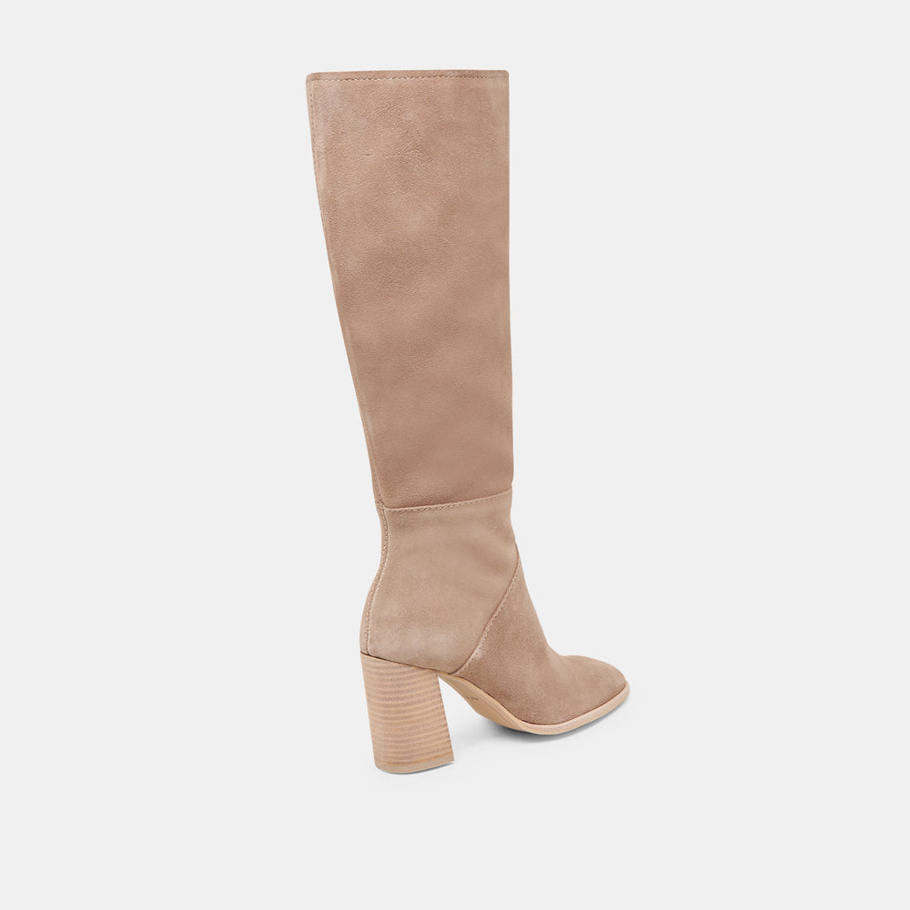 FYNN Wide Calf Boots Truffle Suede | Truffle Suede Knee-High Boots
 – Dolce Vita / Dolce Vita