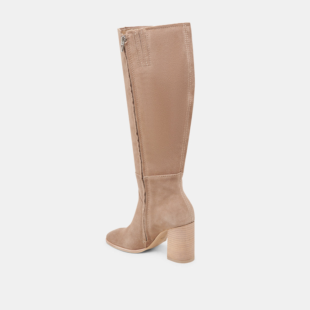 FYNN Wide Calf Boots Truffle Suede | Truffle Suede Knee-High Boots
 – Dolce Vita / Dolce Vita