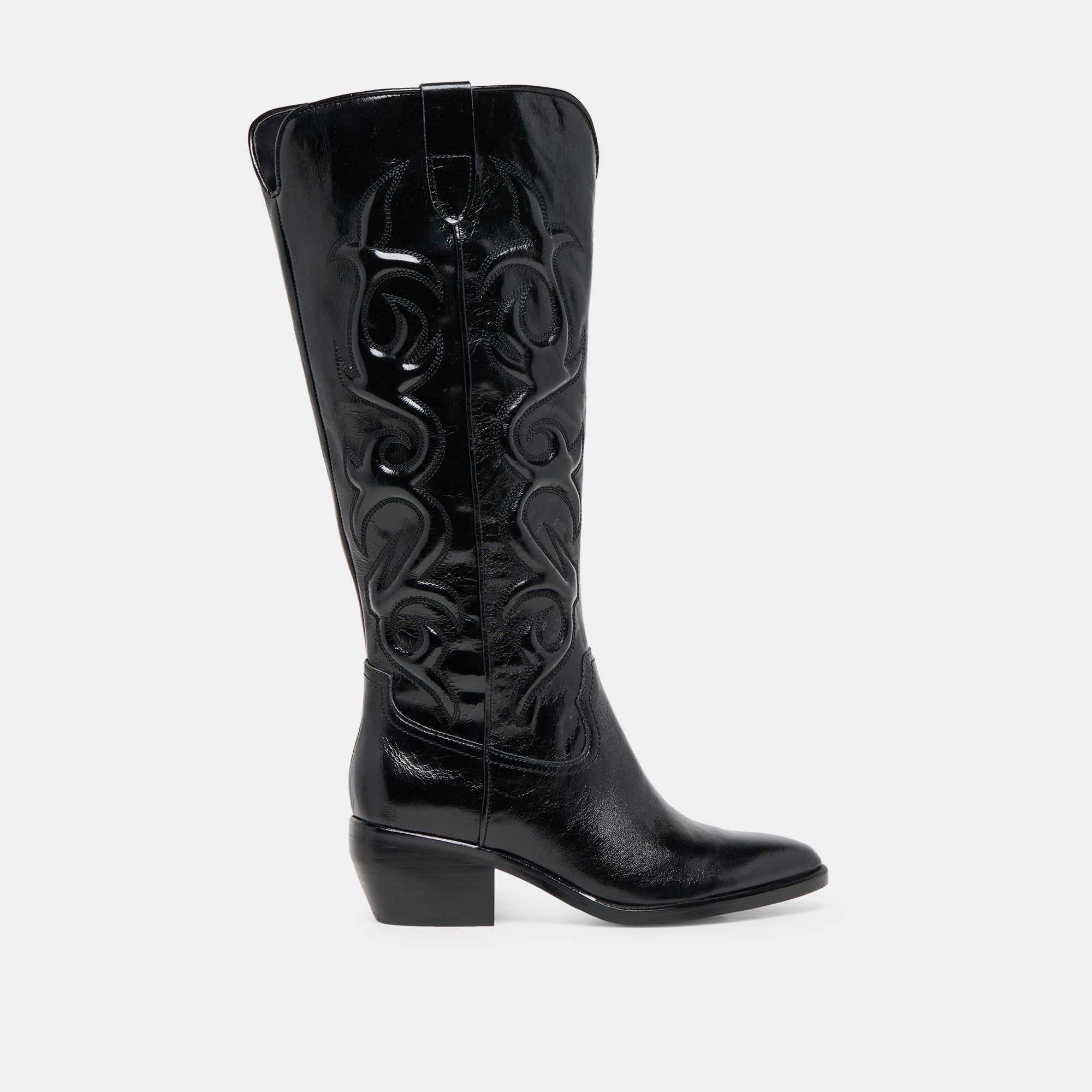 Mirla Black Leather Wide Calf Boots / Dolce Vita