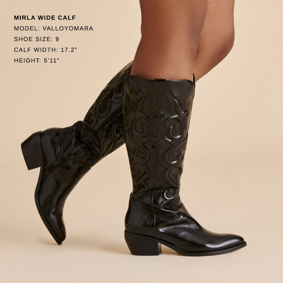 Mirla Black Leather Wide Calf Boots / Dolce Vita