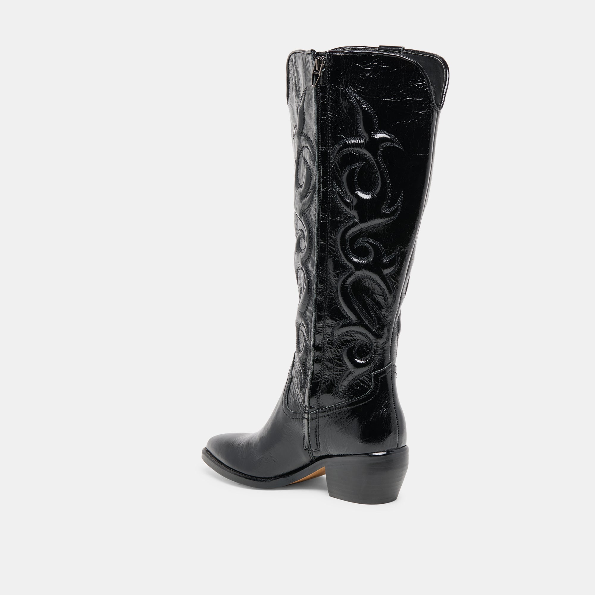 Mirla Black Leather Wide Calf Boots / Dolce Vita