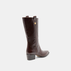 Vern Chocolate Leather Wide Calf Boots / Dolce Vita