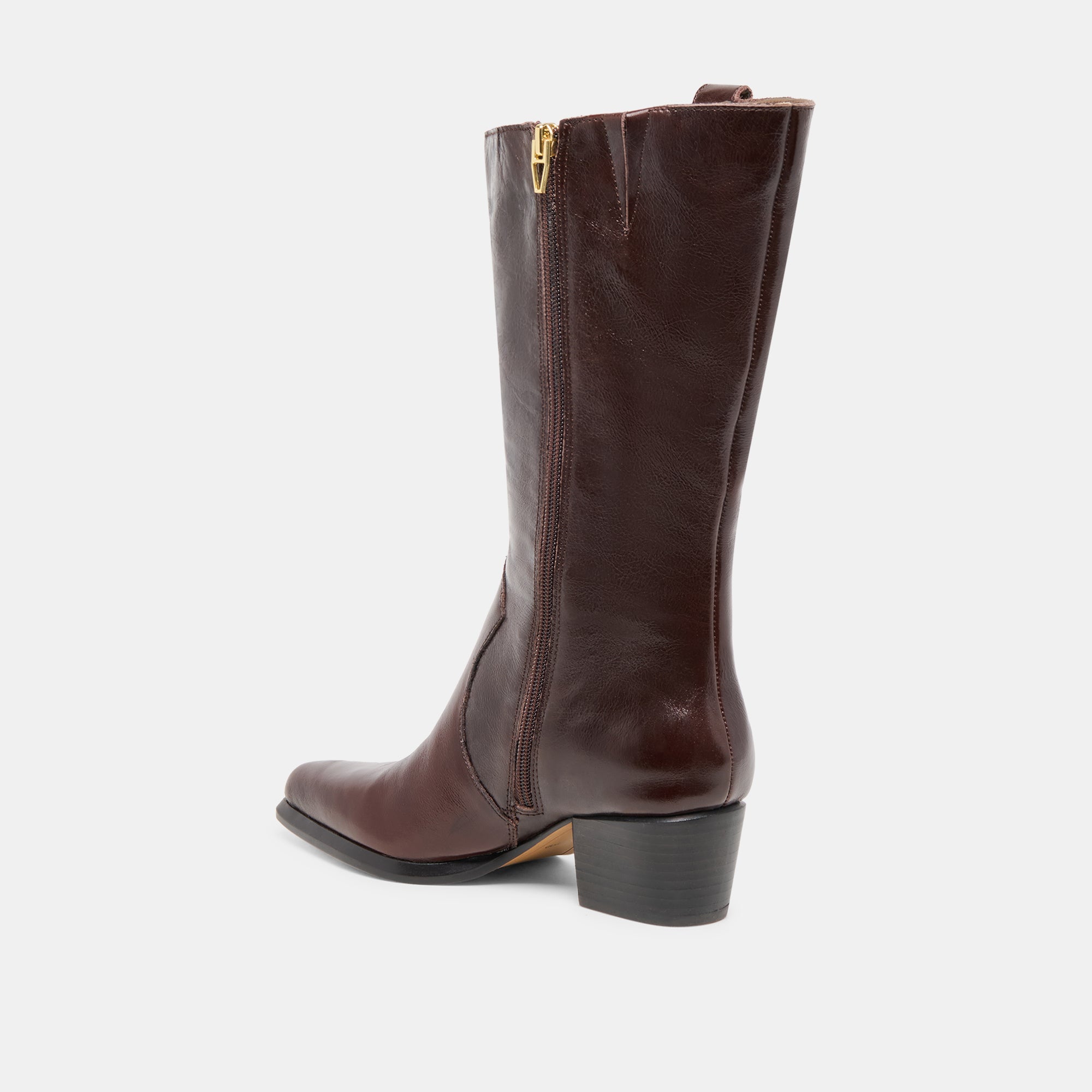 Vern Chocolate Leather Wide Calf Boots / Dolce Vita
