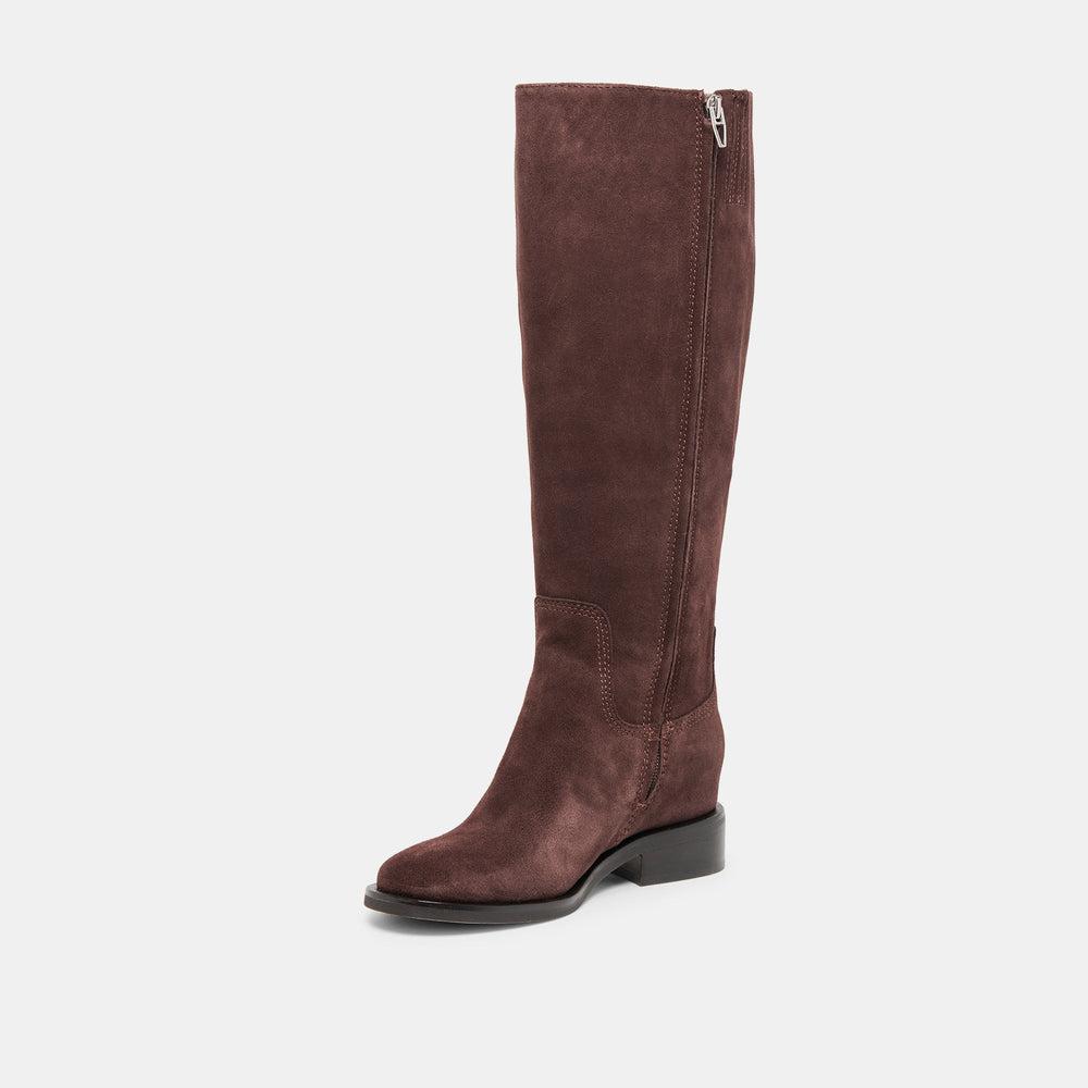 Kilian H2O Waterproof Mahogany Suede Wide Calf Boots / Dolce Vita