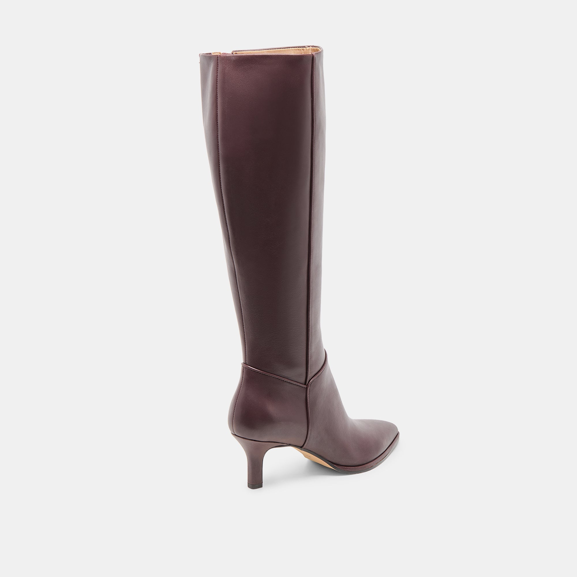 Aldy Mulberry Leather Wide Calf Boots / Dolce Vita