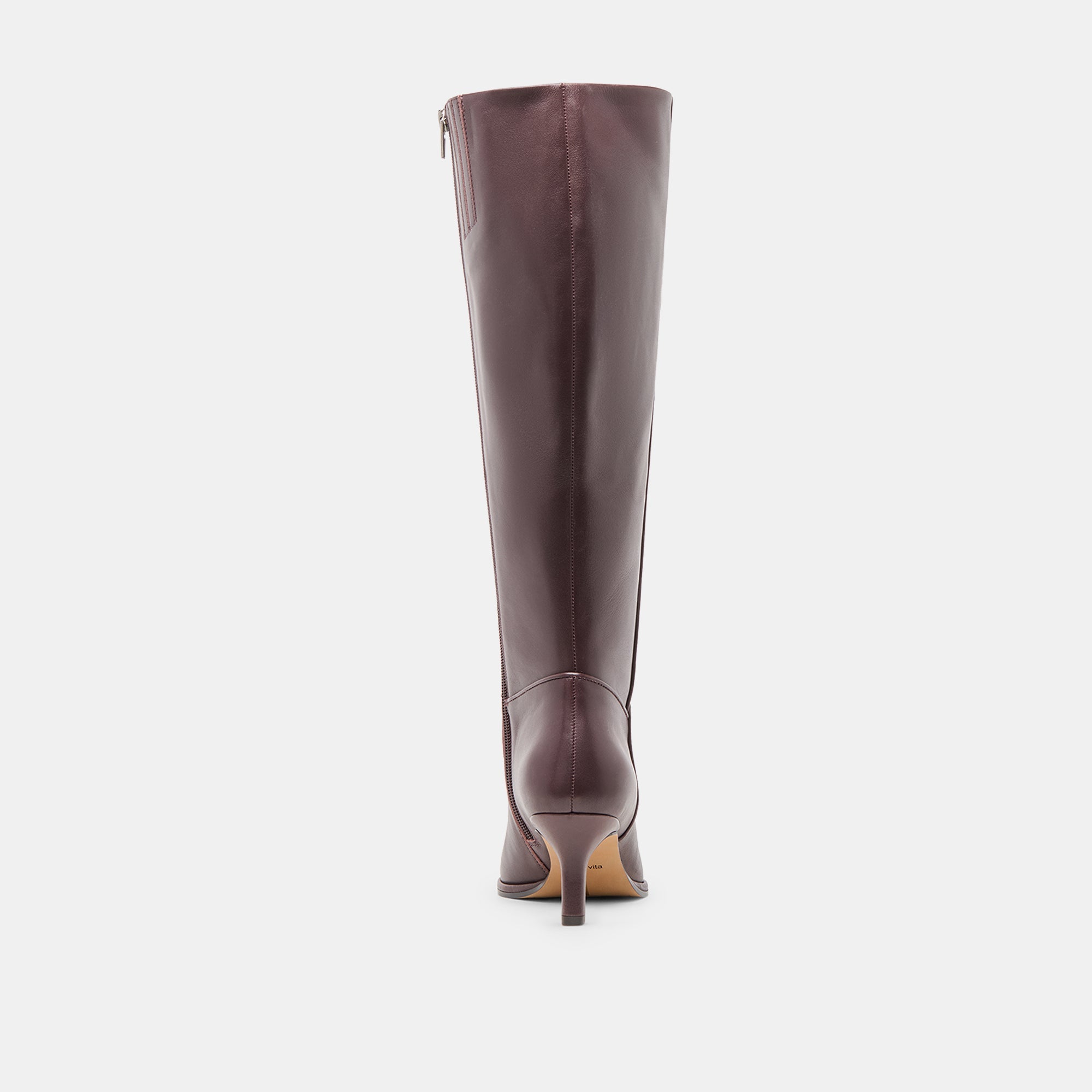 Aldy Mulberry Leather Wide Calf Boots / Dolce Vita