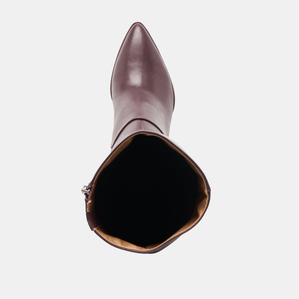 Aldy Mulberry Leather Wide Calf Boots / Dolce Vita