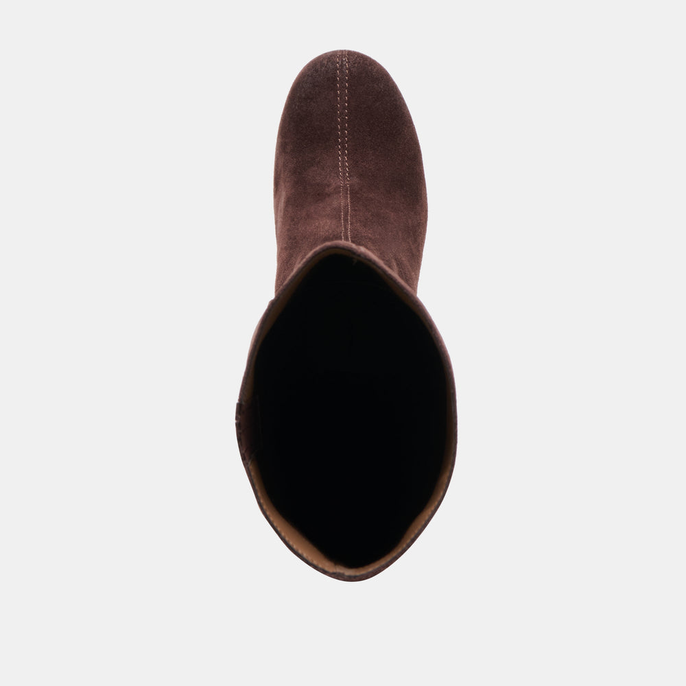 Hudsin Wide Calf Mahogany Suede Boots / Dolce Vita