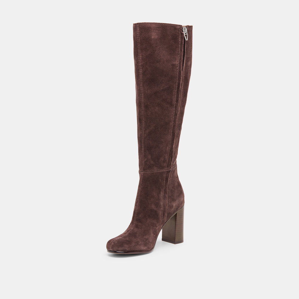 Hudsin Wide Calf Mahogany Suede Boots / Dolce Vita