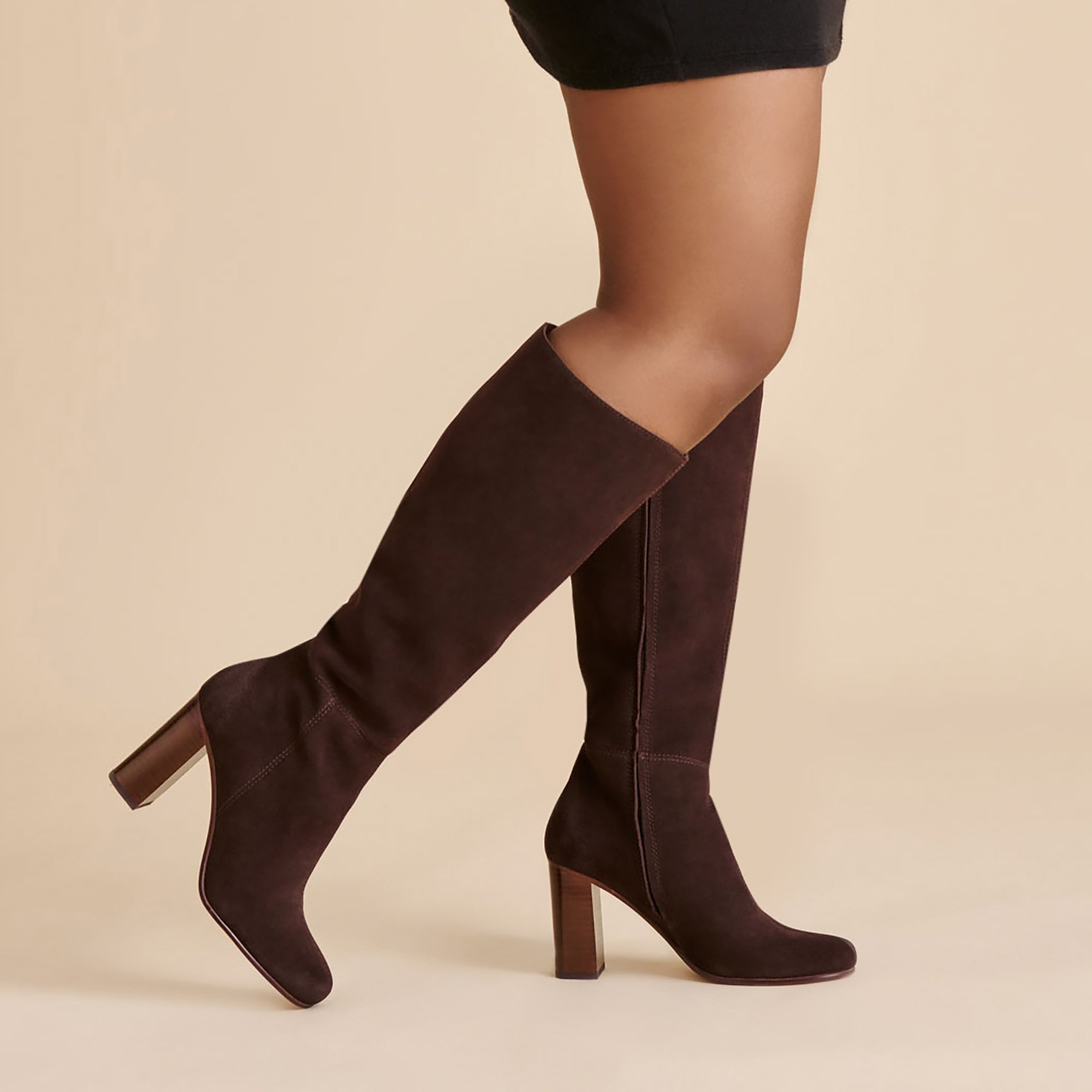 Hudsin Wide Calf Mahogany Suede Boots / Dolce Vita