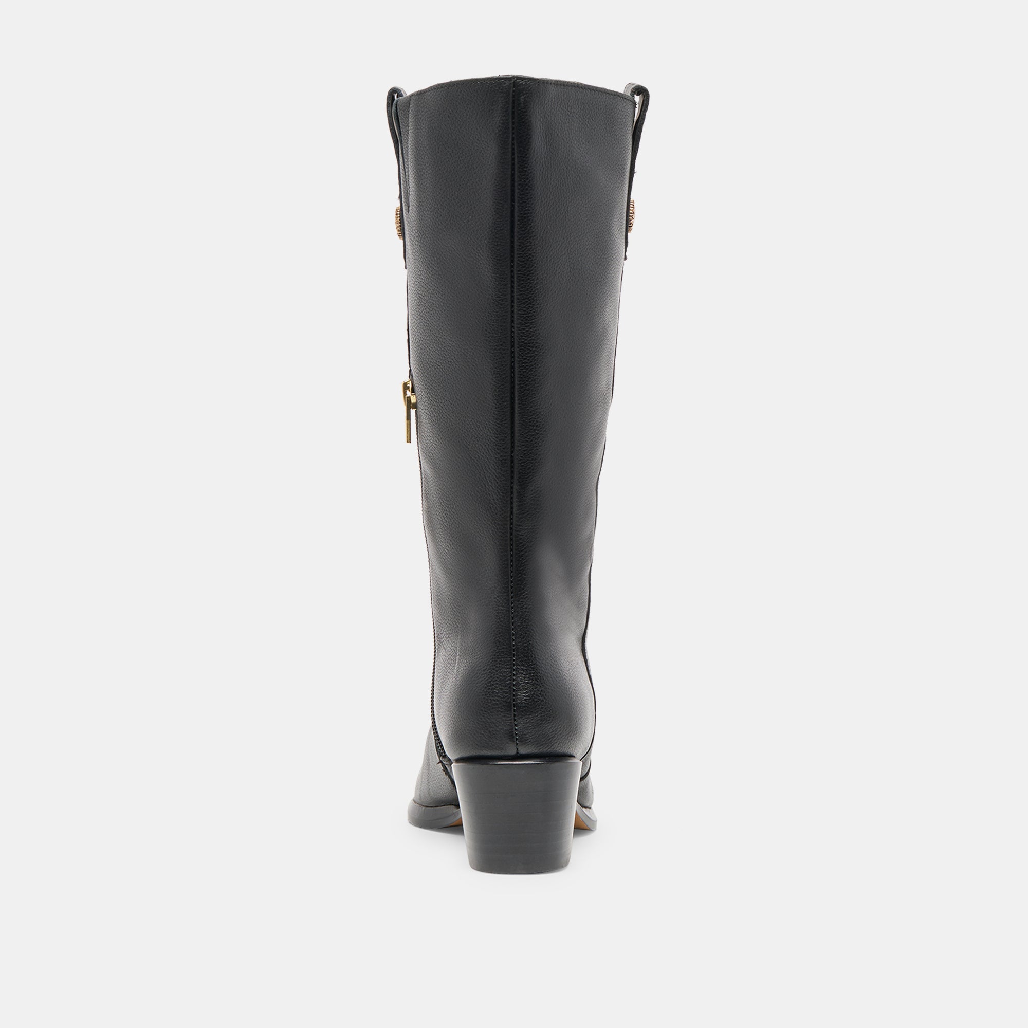 Vern Black Leather Wide Calf Boots / Dolce Vita