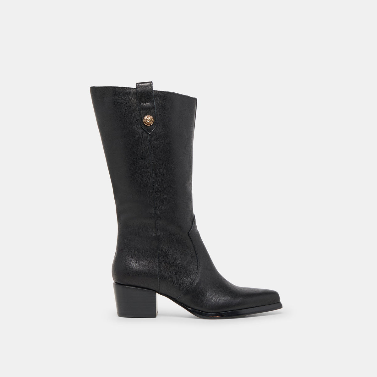 Vern Black Leather Wide Calf Boots / Dolce Vita