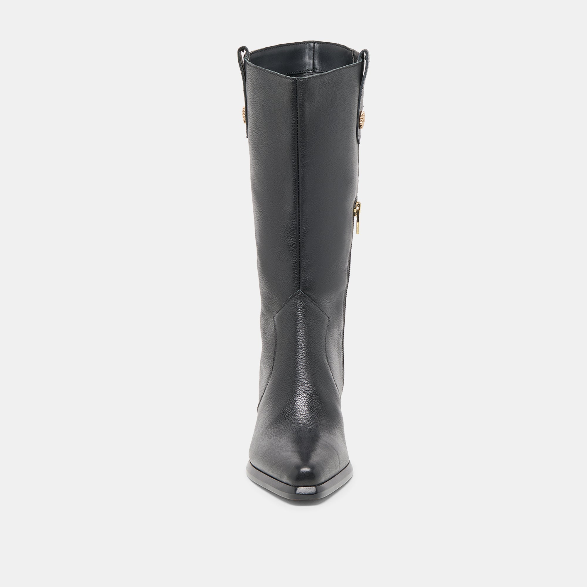 Vern Black Leather Wide Calf Boots / Dolce Vita