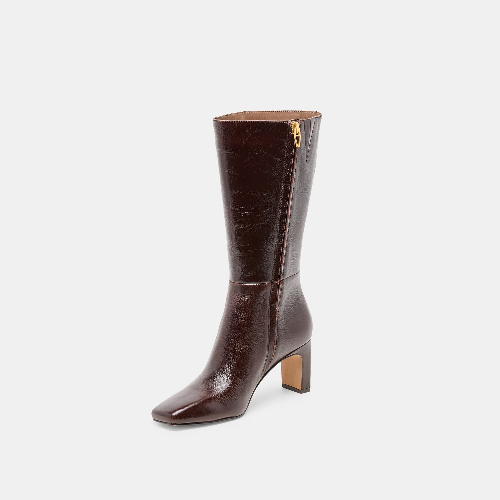 Riggs Wide Calf Chocolate Leather Boots / Dolce Vita