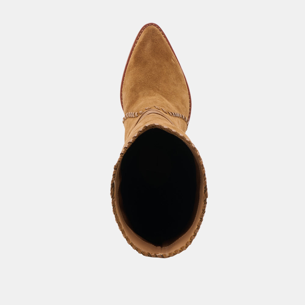 Jody Lt Brown Suede Wide Calf Boots / Dolce Vita