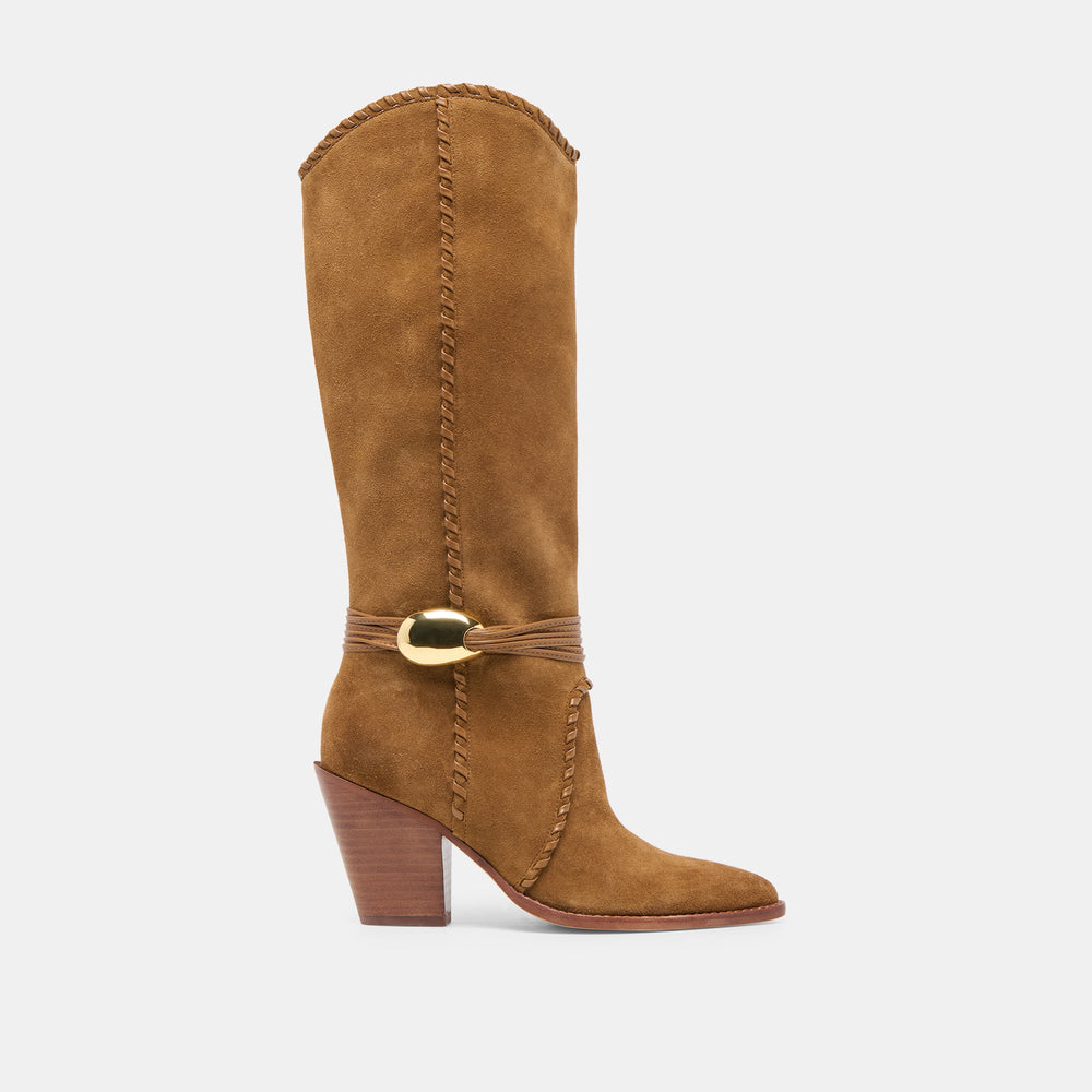 Jody Lt Brown Suede Wide Calf Boots / Dolce Vita
