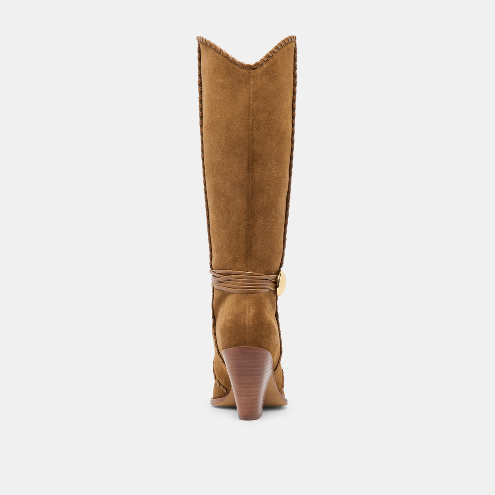 Jody Lt Brown Suede Wide Calf Boots / Dolce Vita