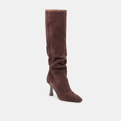 Lousa Mahogany Suede Wide Calf Boots / Dolce Vita