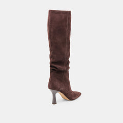 Lousa Mahogany Suede Wide Calf Boots / Dolce Vita
