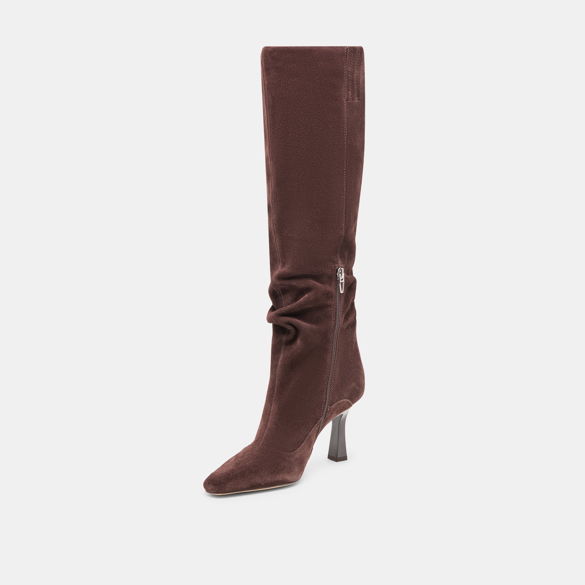 Lousa Mahogany Suede Wide Calf Boots / Dolce Vita