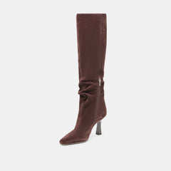 Lousa Mahogany Suede Wide Calf Boots / Dolce Vita