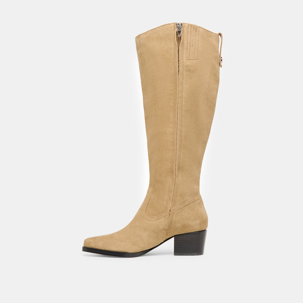 Virona H2O Waterproof Dk Taupe Suede Wide Calf Boots / Dolce Vita