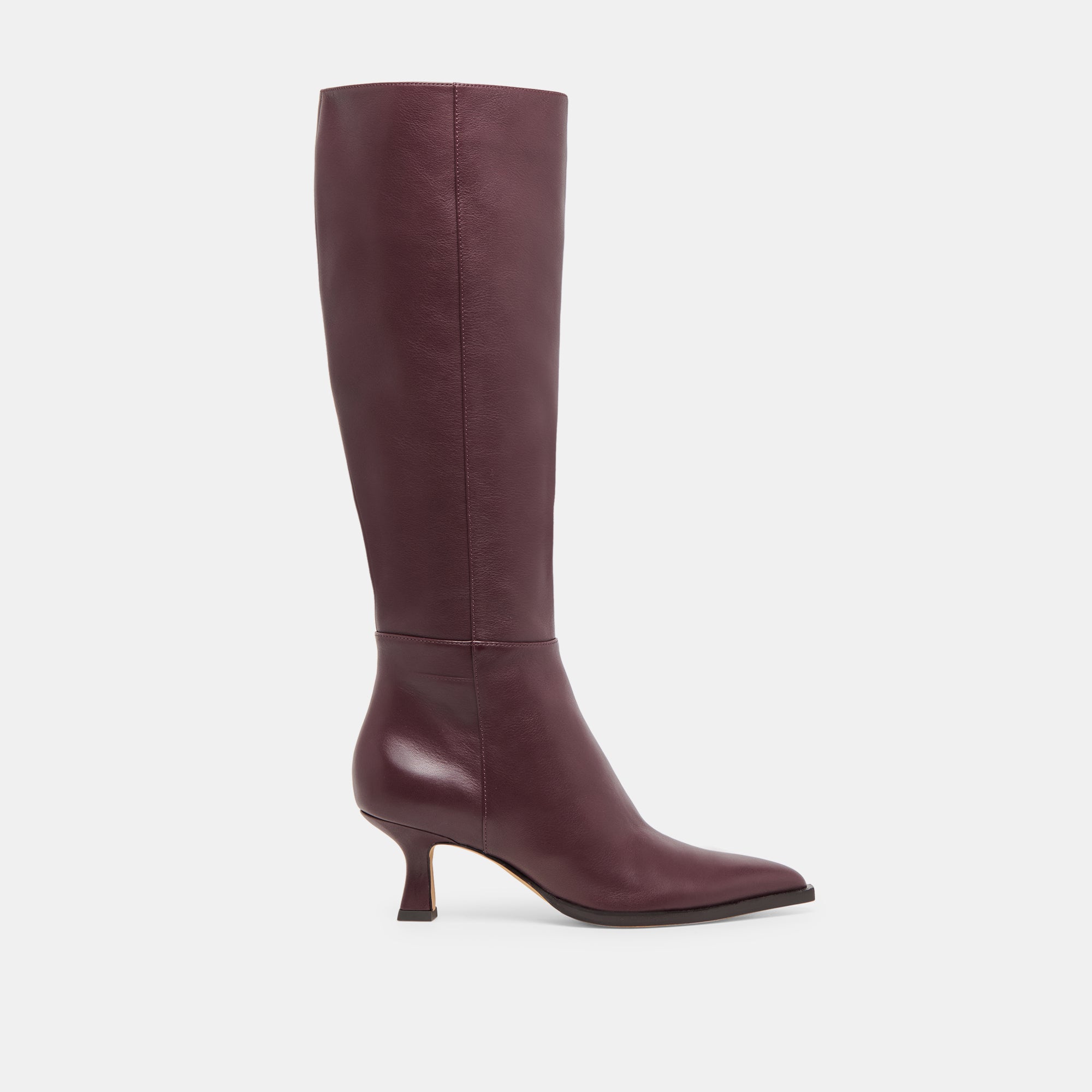 Auggie Wine Leather Wide Calf Boots / Dolce Vita