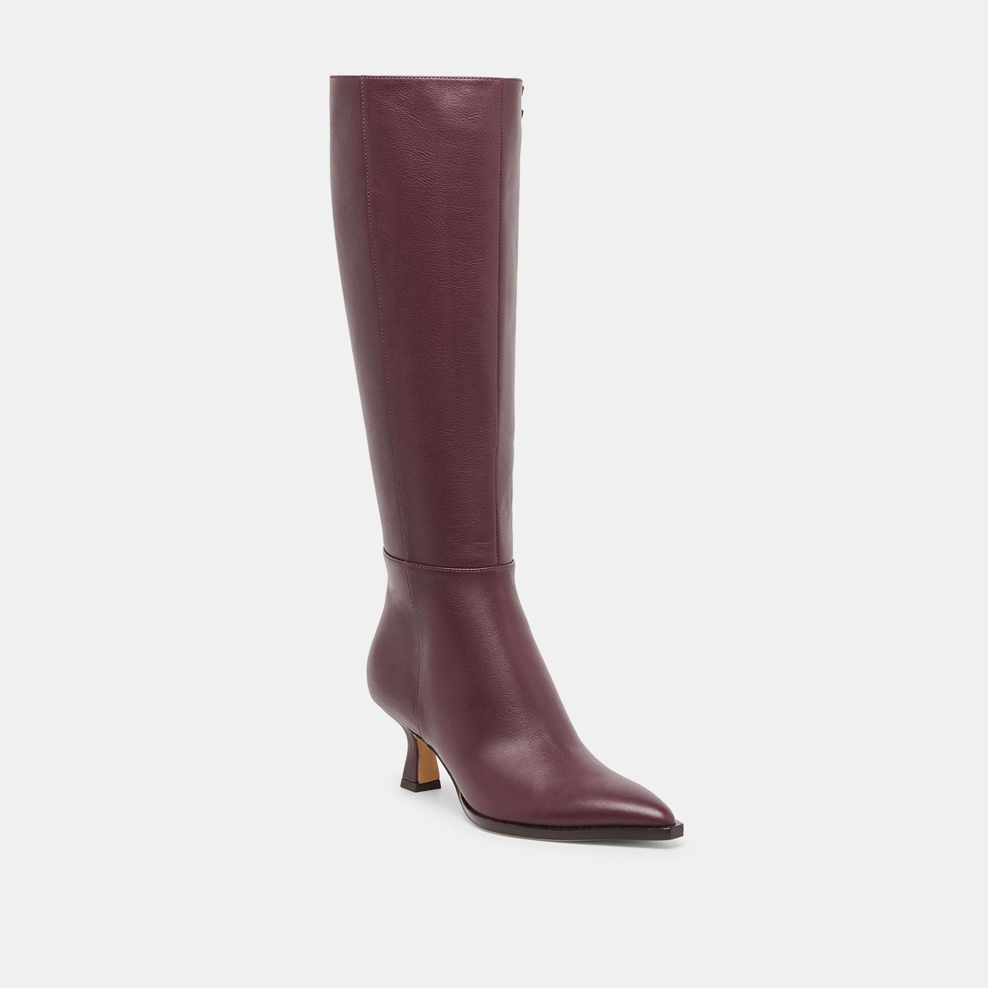 Auggie Wine Leather Wide Calf Boots / Dolce Vita