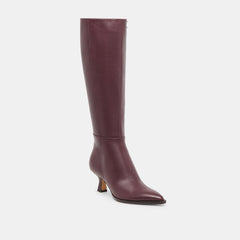 Auggie Wine Leather Wide Calf Boots / Dolce Vita