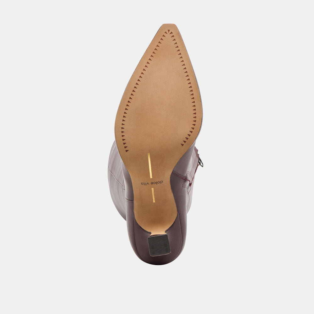 Auggie Wine Leather Wide Calf Boots / Dolce Vita