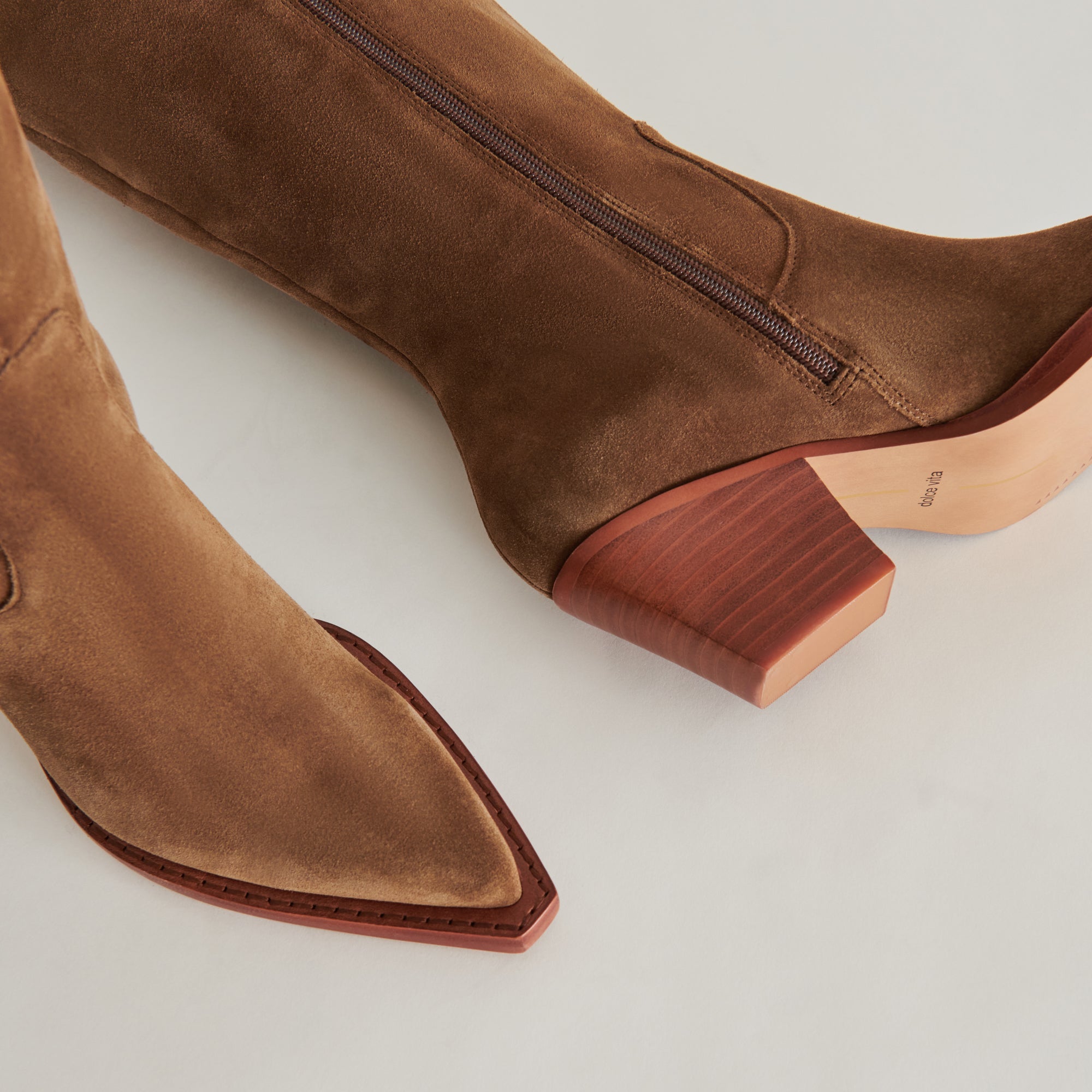 RAJ Wide Calf Boots Brown Suede | Women's Brown Suede Knee-High Boots
 – Dolce Vita / Dolce Vita