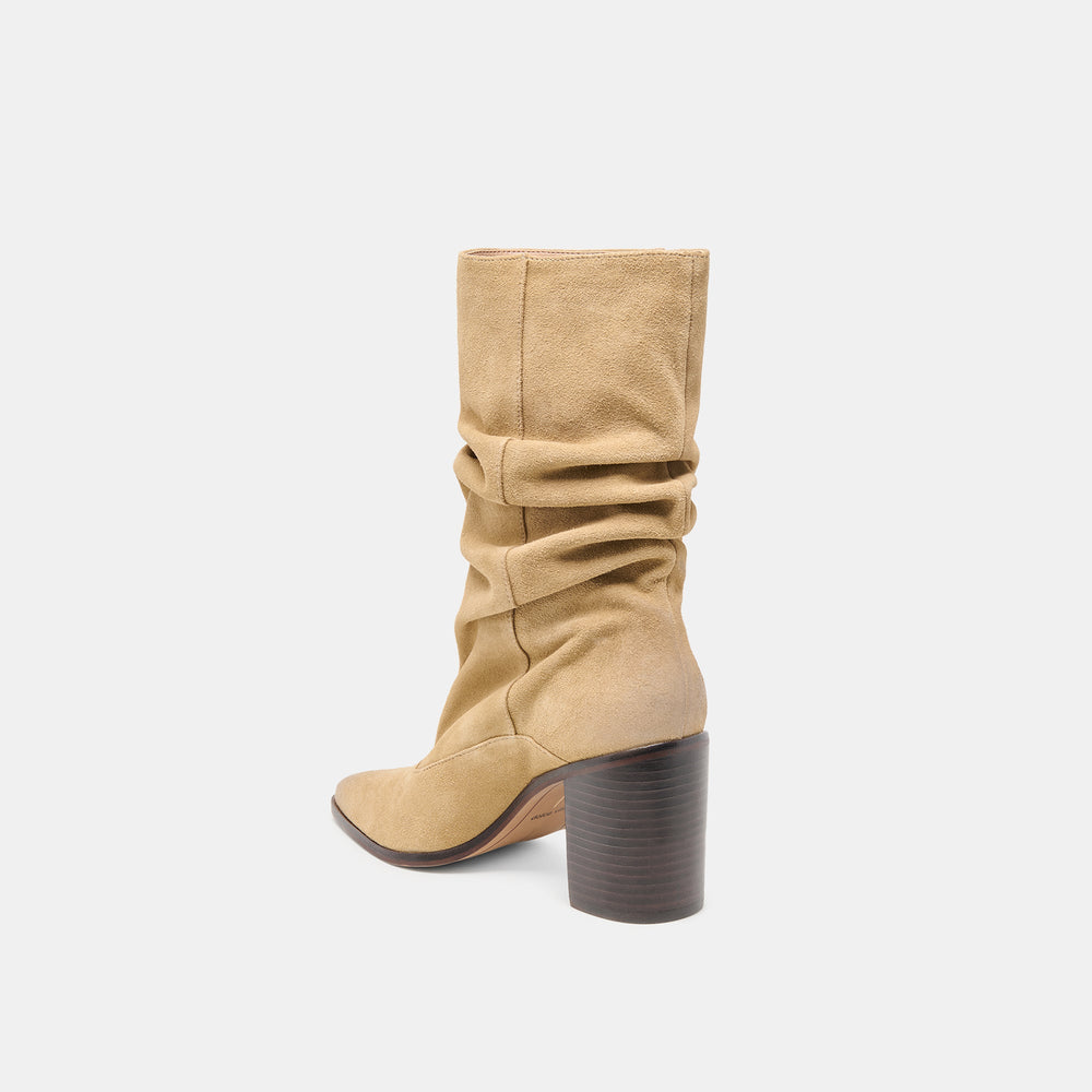 Talina Dk Taupe Suede Wide Calf Boots / Dolce Vita