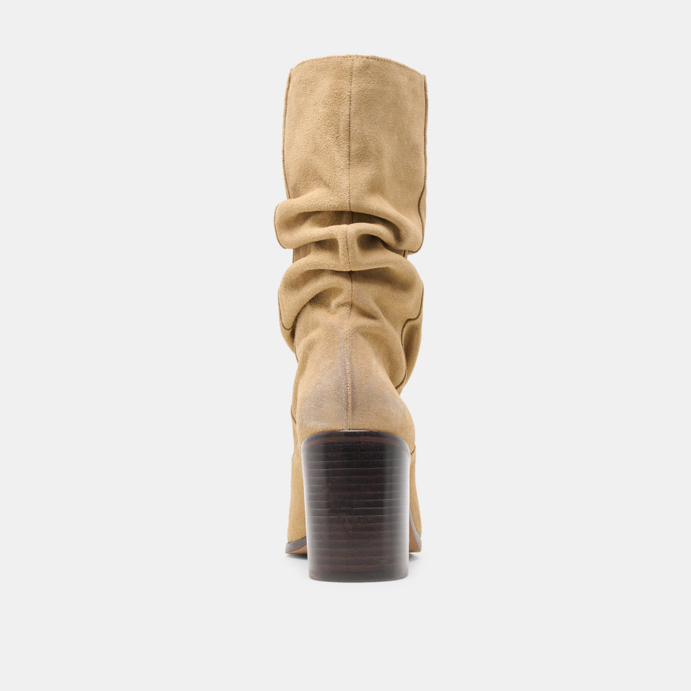 Talina Dk Taupe Suede Wide Calf Boots / Dolce Vita