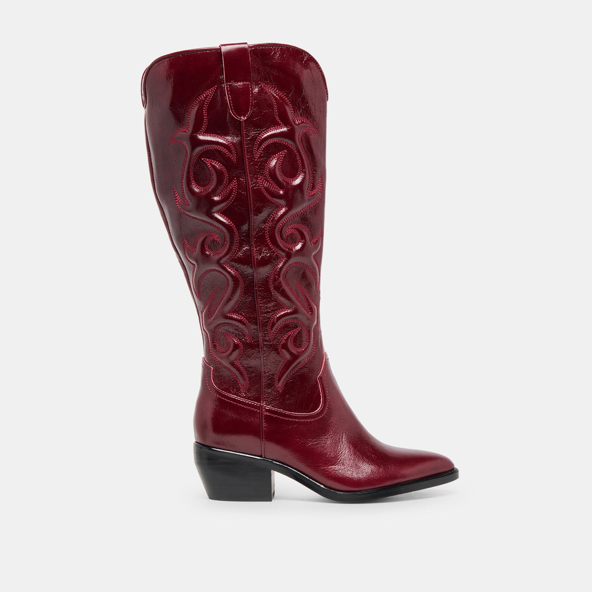 Mirla Oxblood Leather Wide Calf Boots / Dolce Vita