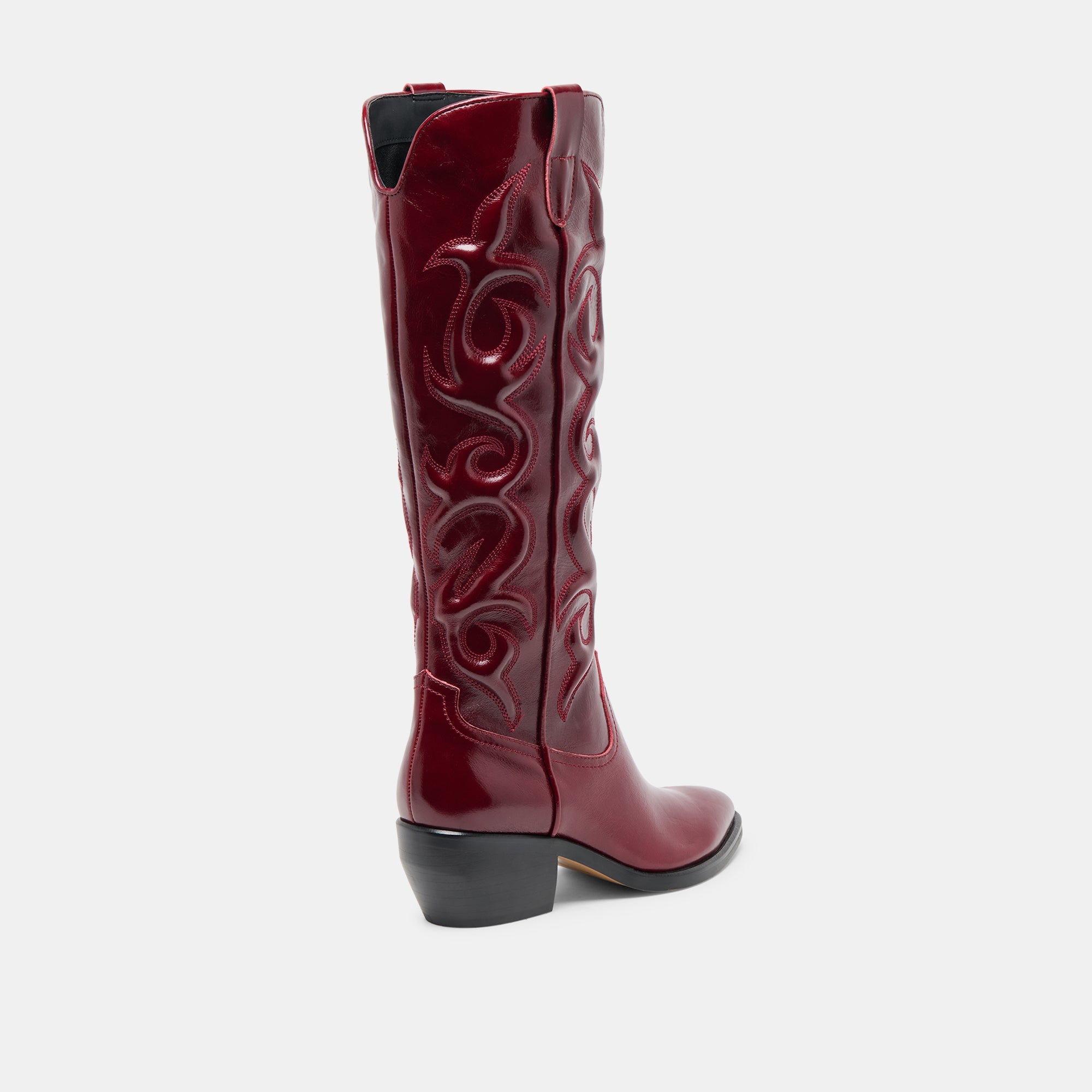 Mirla Oxblood Leather Wide Calf Boots / Dolce Vita