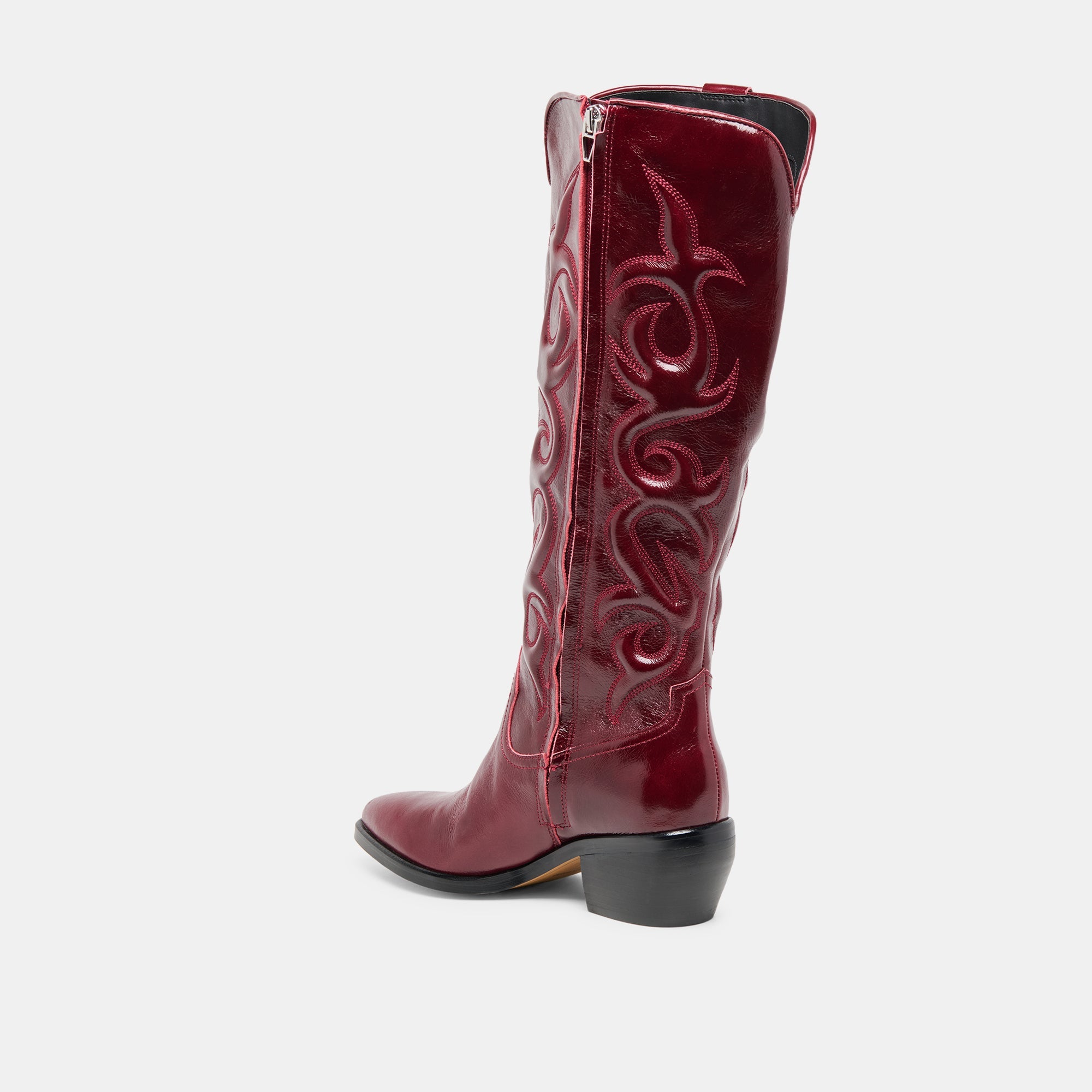 Mirla Oxblood Leather Wide Calf Boots / Dolce Vita