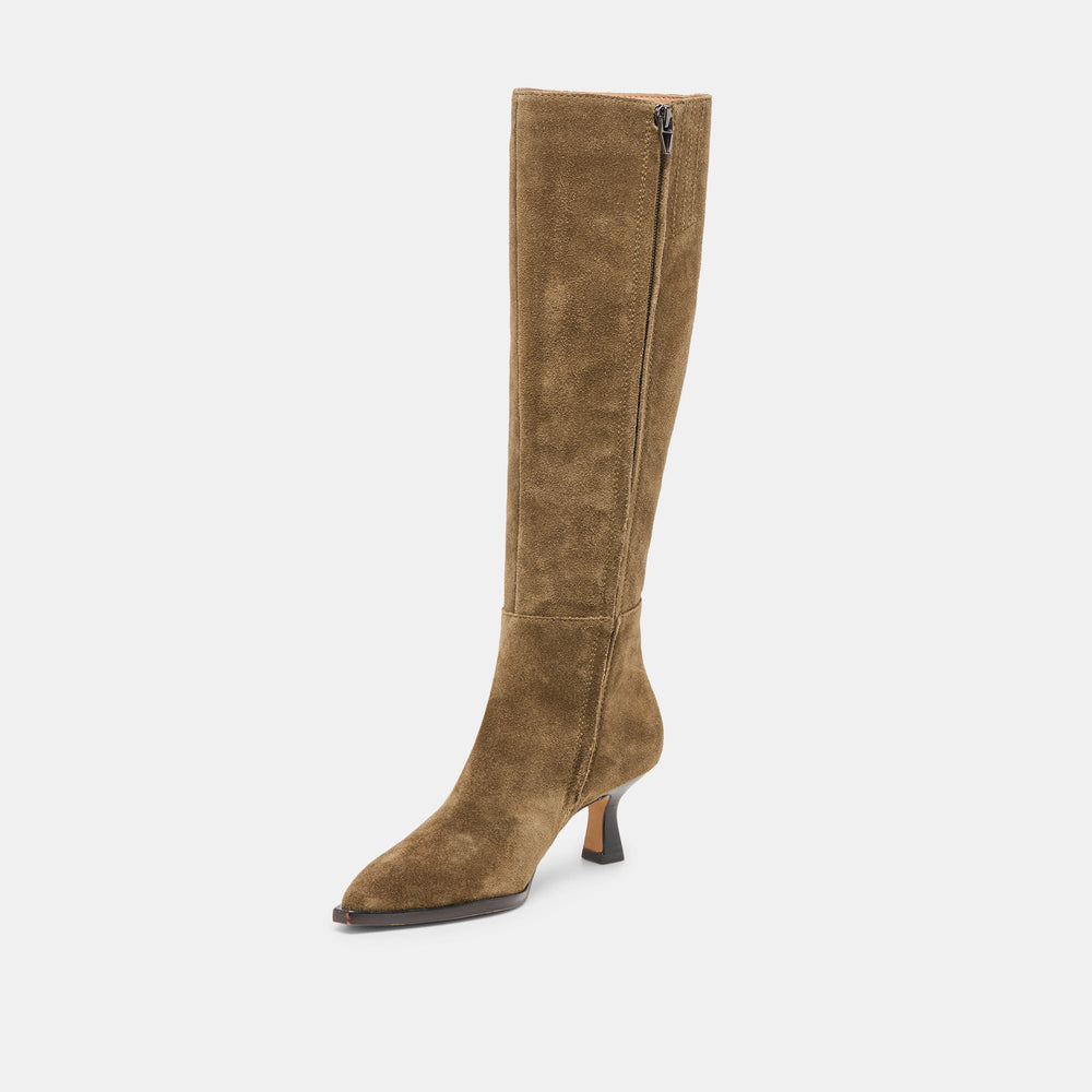 Auggie Olive Suede Wide Calf Boots / Dolce Vita